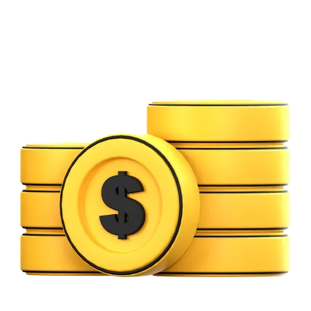 Dollar Coins  3D Icon