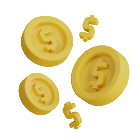 Dollar coins  3D Icon