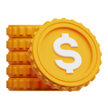 Dollar Coins  3D Icon