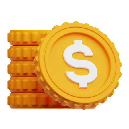 Dollar Coins  3D Icon