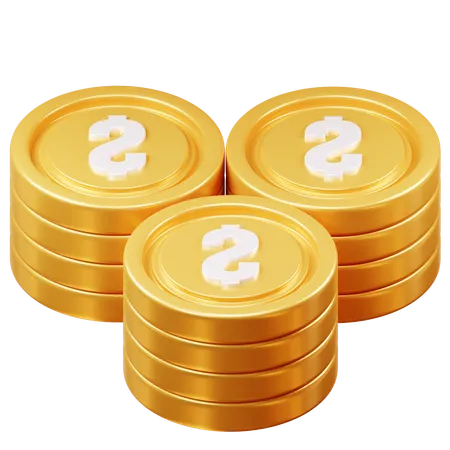 Dollar Coins  3D Icon