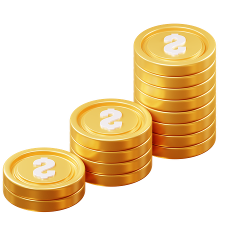 Dollar Coins  3D Icon