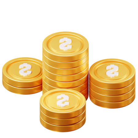 Dollar Coins  3D Icon