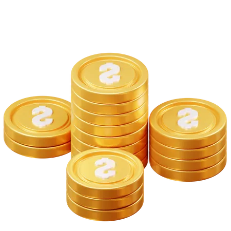 Dollar Coins  3D Icon