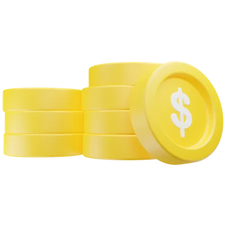 Dollar Coins  3D Icon