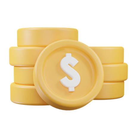 Dollar Coins  3D Icon