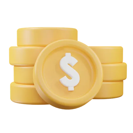 Dollar Coins  3D Icon