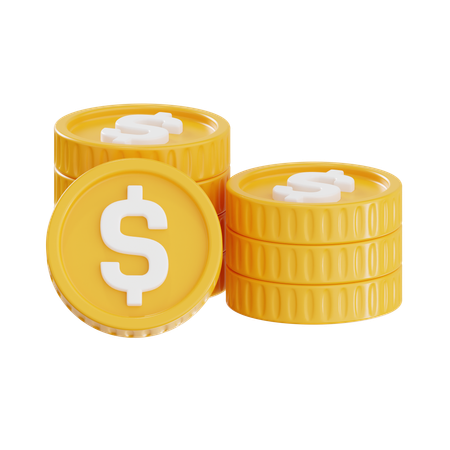 Dollar Coins  3D Icon