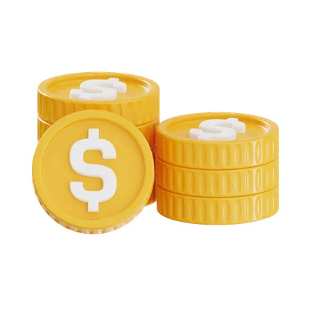 Dollar Coins  3D Icon