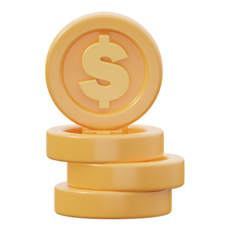 Dollar Coins  3D Icon