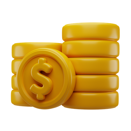 Dollar Coins  3D Icon