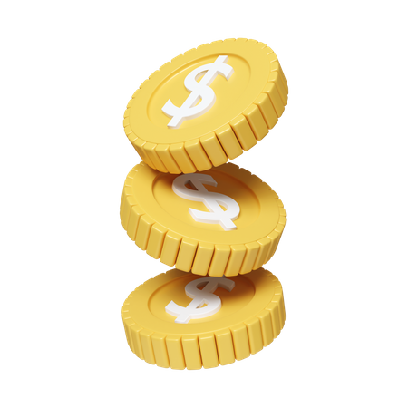 Dollar Coins  3D Icon