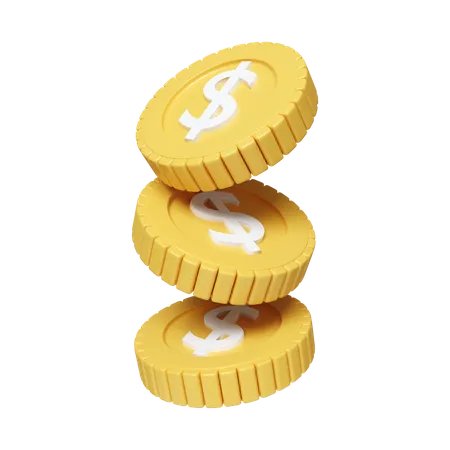 Dollar Coins  3D Icon