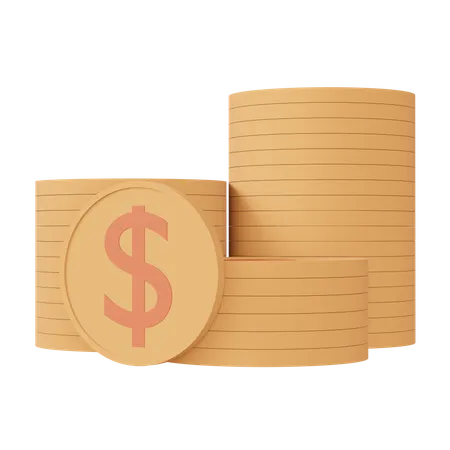 Dollar Coins  3D Icon