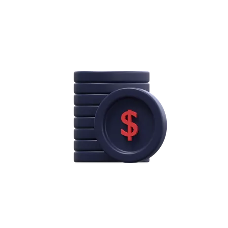 Dollar Coins  3D Icon