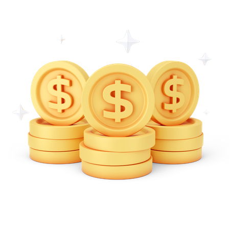 Dollar Coins  3D Icon