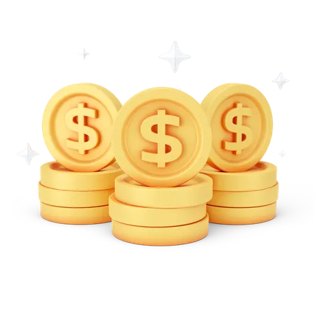 Dollar Coins  3D Icon