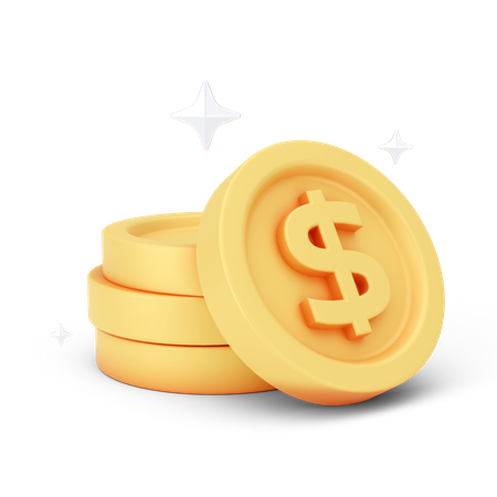 Dollar Coins  3D Icon