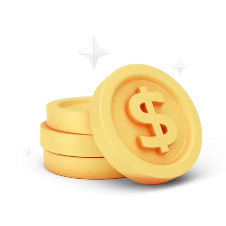 Dollar Coins  3D Icon