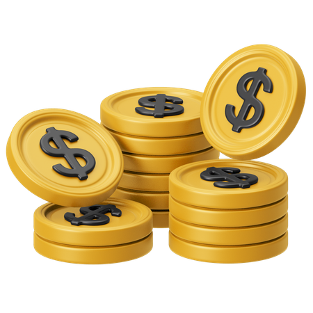 Dollar Coins  3D Icon