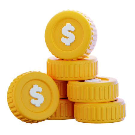 Dollar Coins  3D Icon