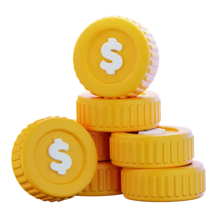 Dollar Coins  3D Icon