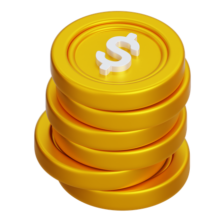 Dollar Coins  3D Icon