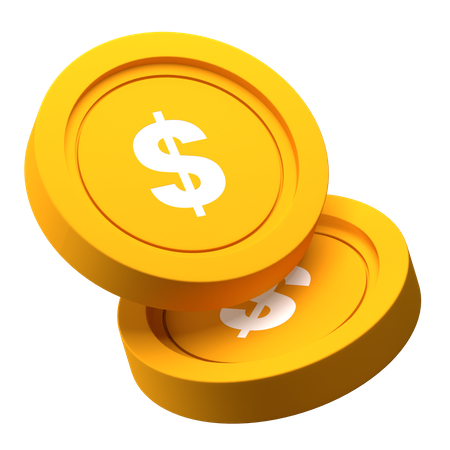 Dollar Coins  3D Icon