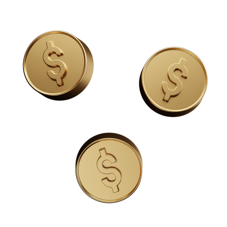 Dollar Coins  3D Icon