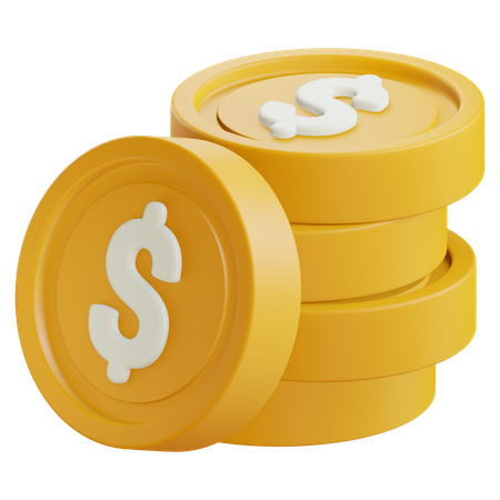 Dollar Coins  3D Icon