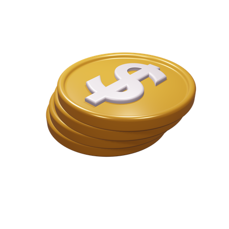 Dollar Coins  3D Icon