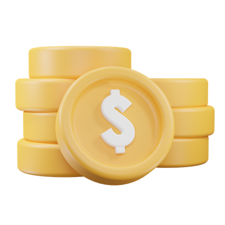 Dollar Coins  3D Icon