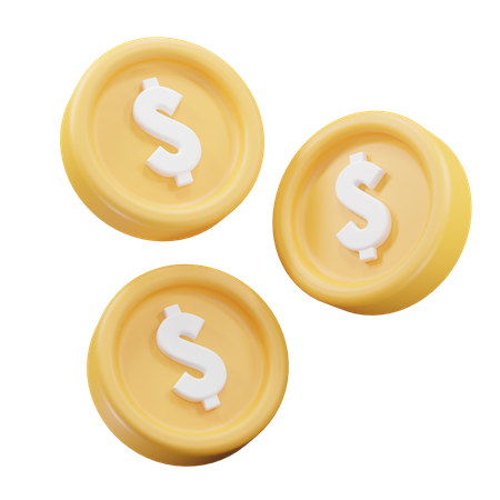 Dollar Coins  3D Icon
