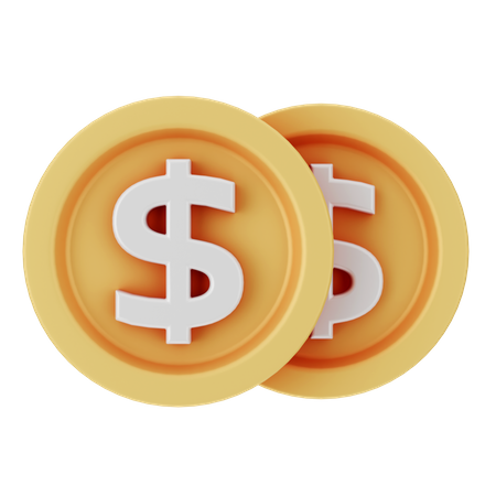 Dollar Coins  3D Icon