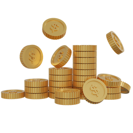 Dollar Coins  3D Icon