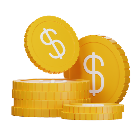 Dollar Coins  3D Icon