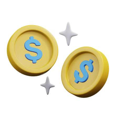 Dollar Coins  3D Icon