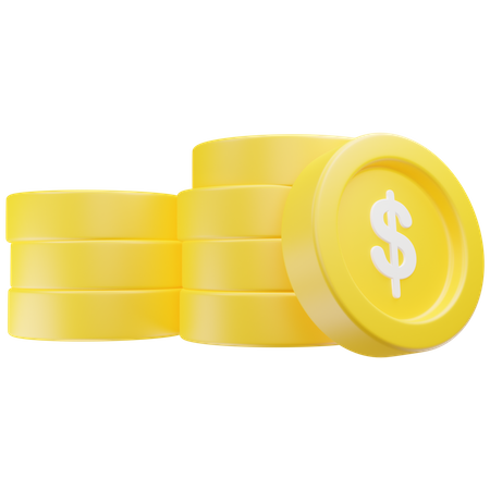 Dollar Coins  3D Icon
