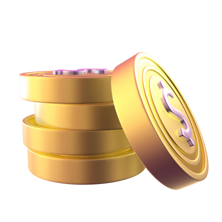 Dollar Coins  3D Icon