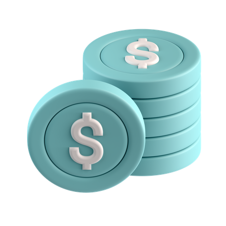 Dollar coins  3D Icon
