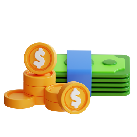 Dollar Coins  3D Icon