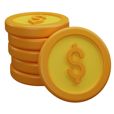 Dollar Coins  3D Illustration