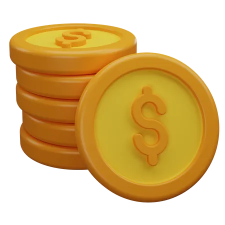 Dollar Coins  3D Illustration