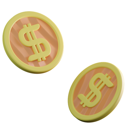 Dollar Coins  3D Illustration