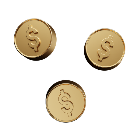 Dollar Coins  3D Illustration