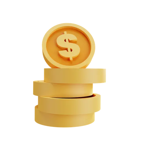 Dollar Coins  3D Illustration