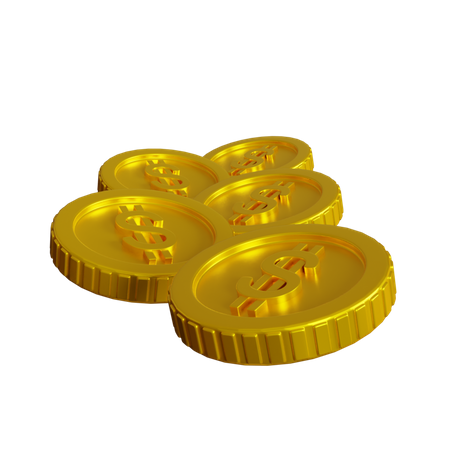 Dollar Coins  3D Illustration