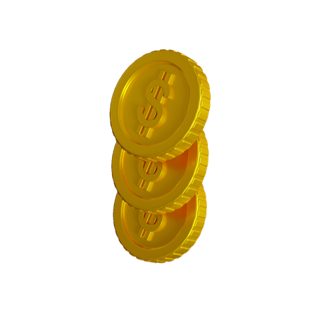 Dollar Coins  3D Illustration