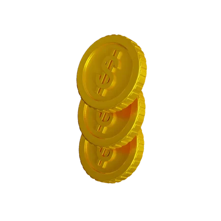 Dollar Coins  3D Illustration