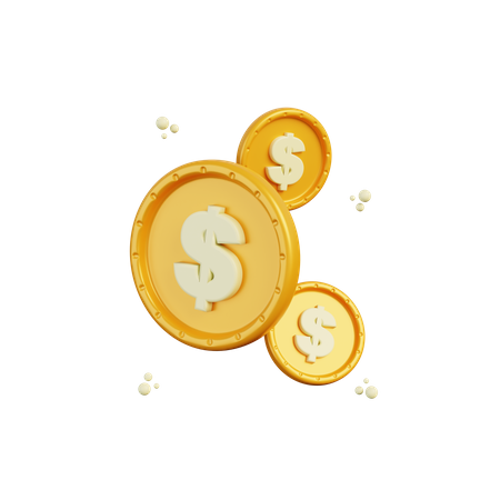 Dollar Coins  3D Illustration